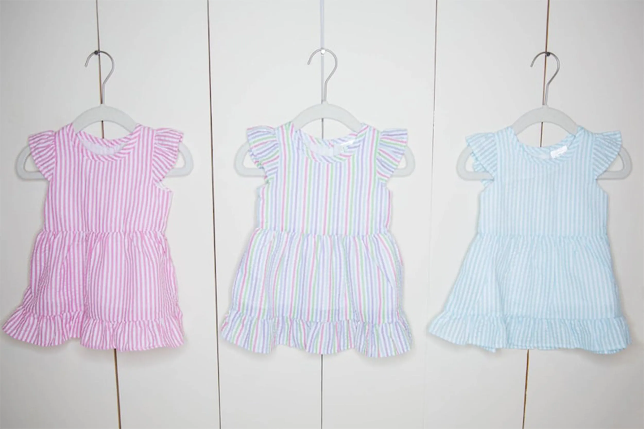 Seersucker Toddler Girls Baby Dress