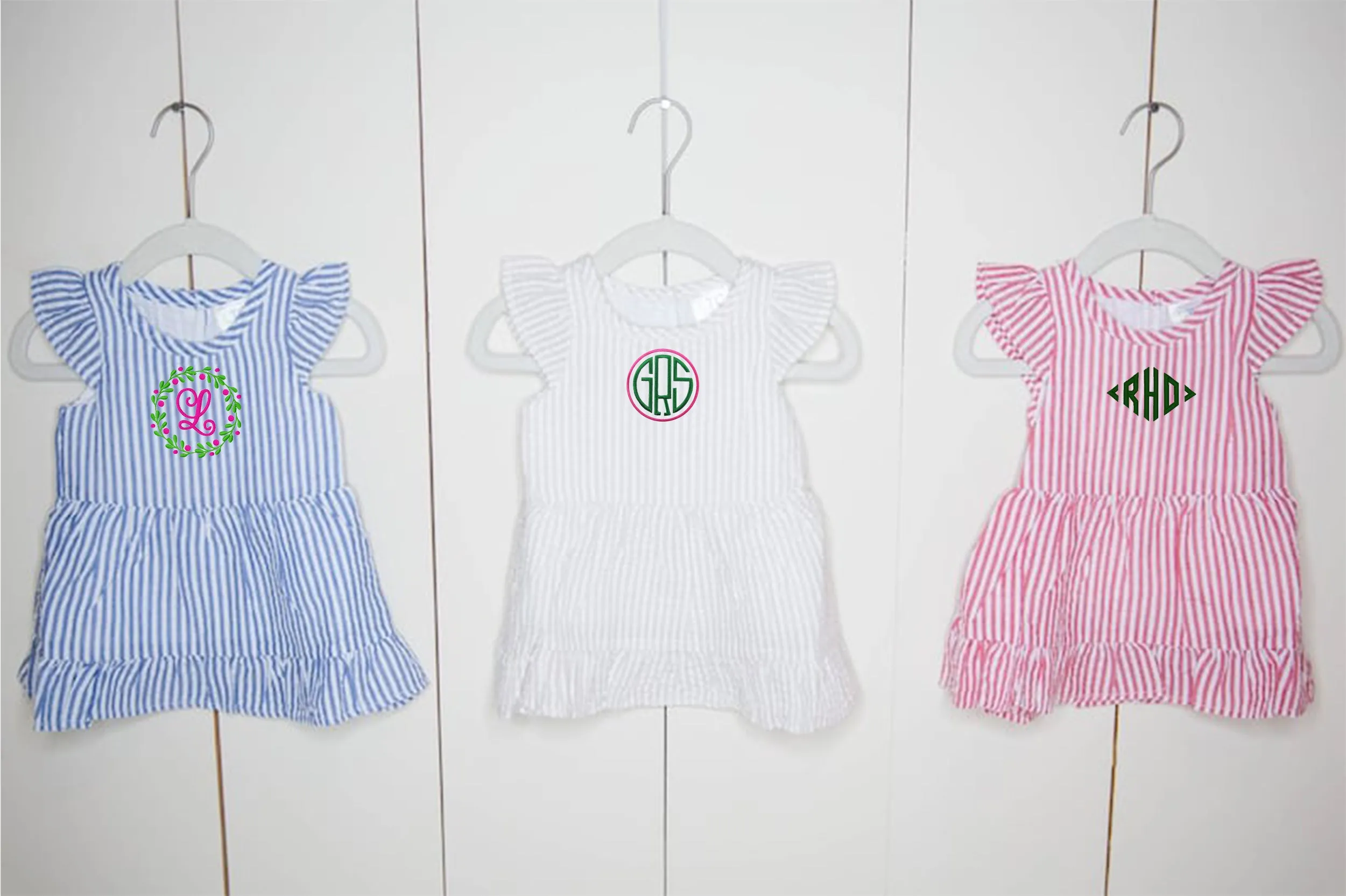 Seersucker Toddler Girls Baby Dress