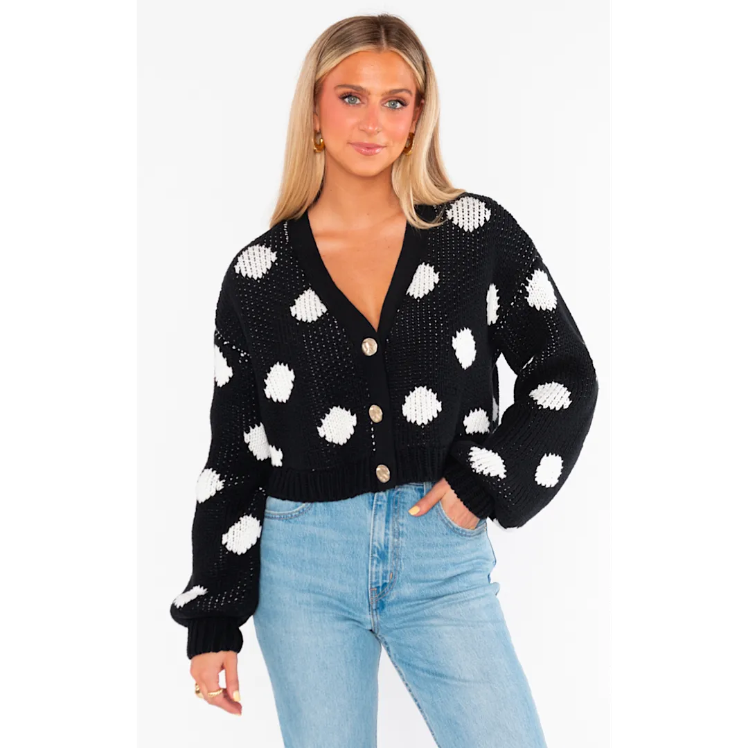 SHOW ME YOUR MUMU CLEMMIE CARDI - POLKA DOT KNIT