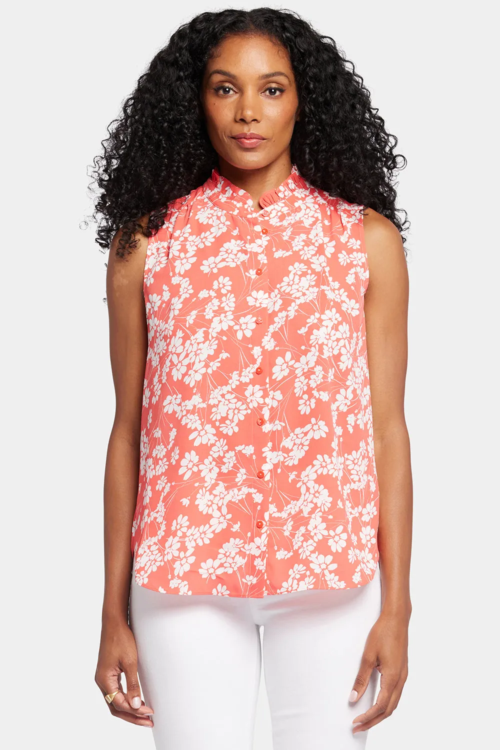 Sleeveless Ruffle Neck Blouse - Magdalene