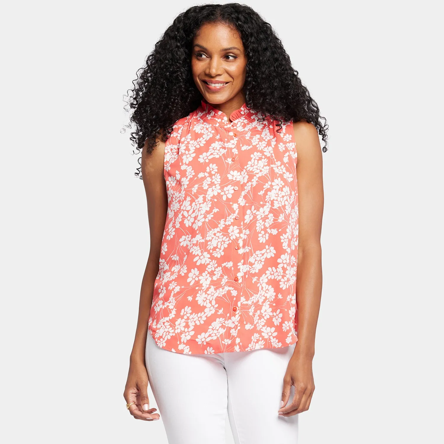 Sleeveless Ruffle Neck Blouse - Magdalene