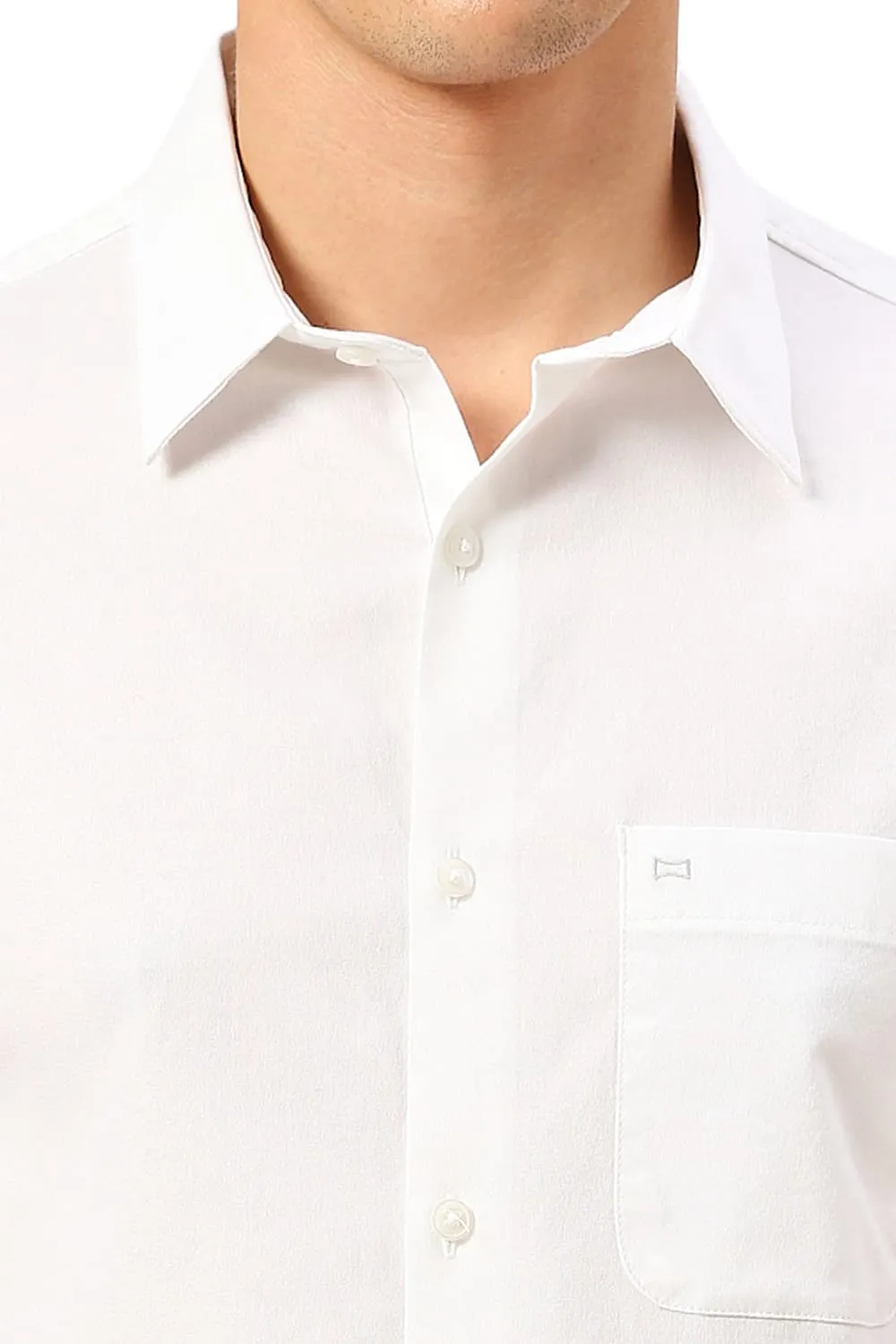 Slim Fit Cotton Crepe Halfsleeves Shirt