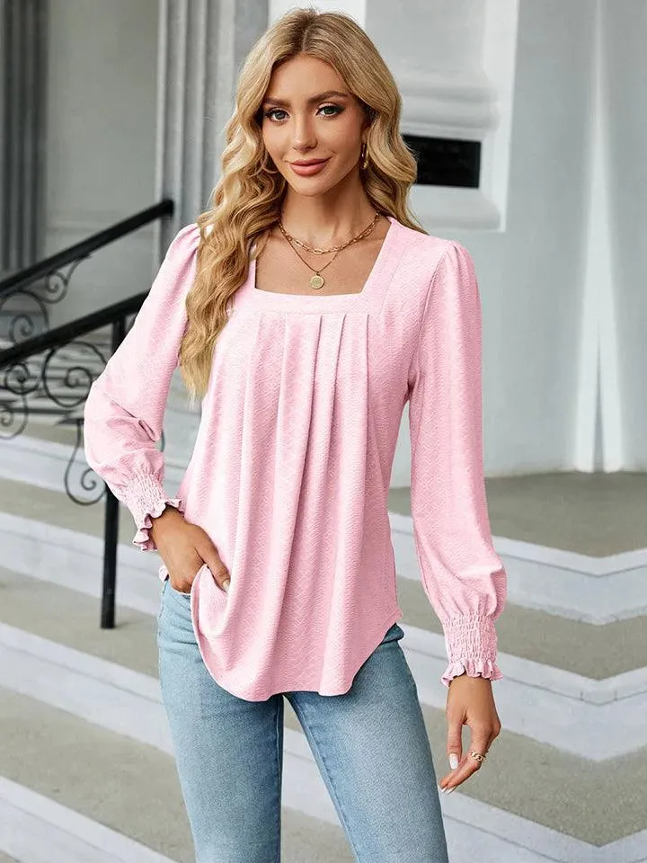 Stylish Square Neck Blouse with Puff Sleeves | Shop Now