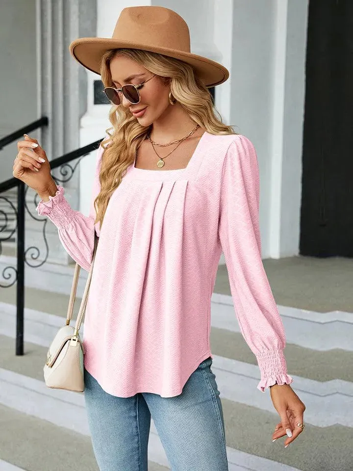 Stylish Square Neck Blouse with Puff Sleeves | Shop Now