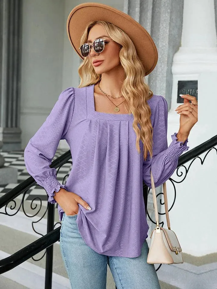 Stylish Square Neck Blouse with Puff Sleeves | Shop Now