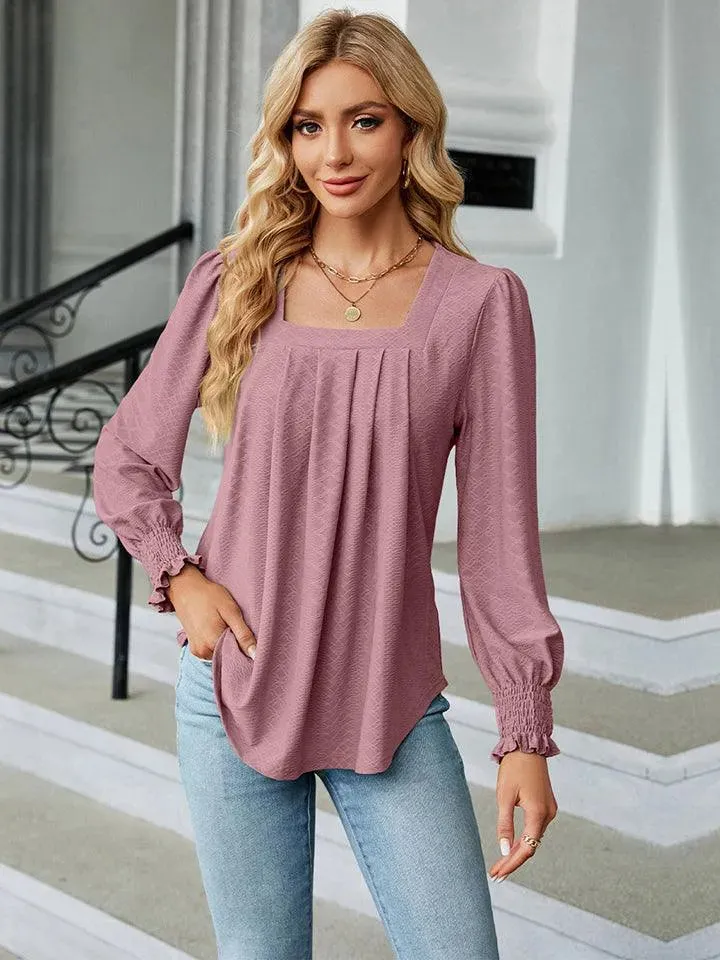 Stylish Square Neck Blouse with Puff Sleeves | Shop Now