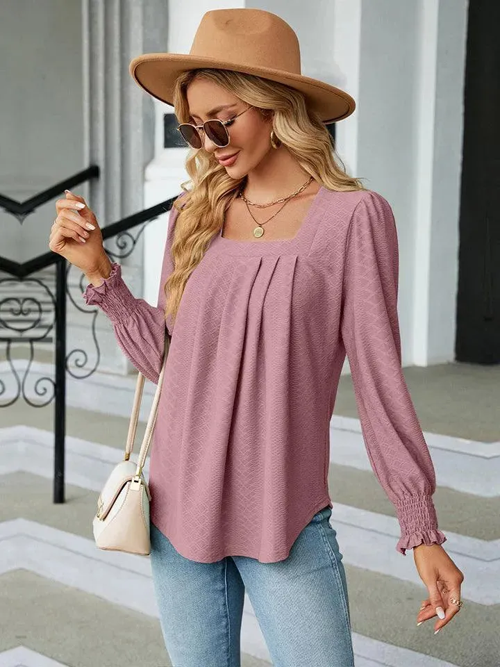 Stylish Square Neck Blouse with Puff Sleeves | Shop Now