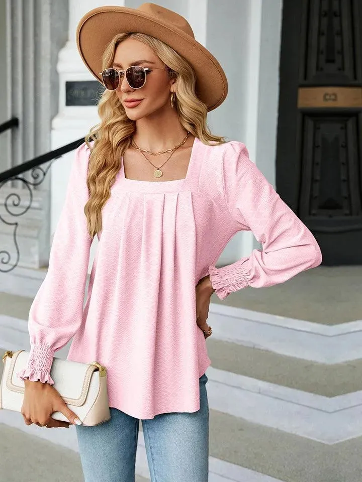 Stylish Square Neck Blouse with Puff Sleeves | Shop Now