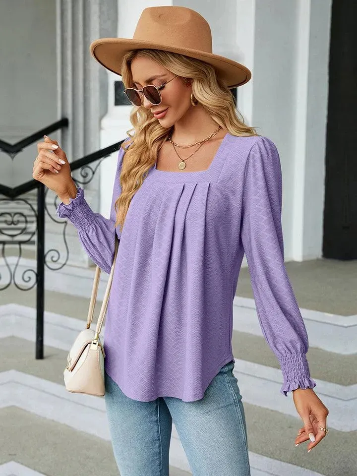 Stylish Square Neck Blouse with Puff Sleeves | Shop Now