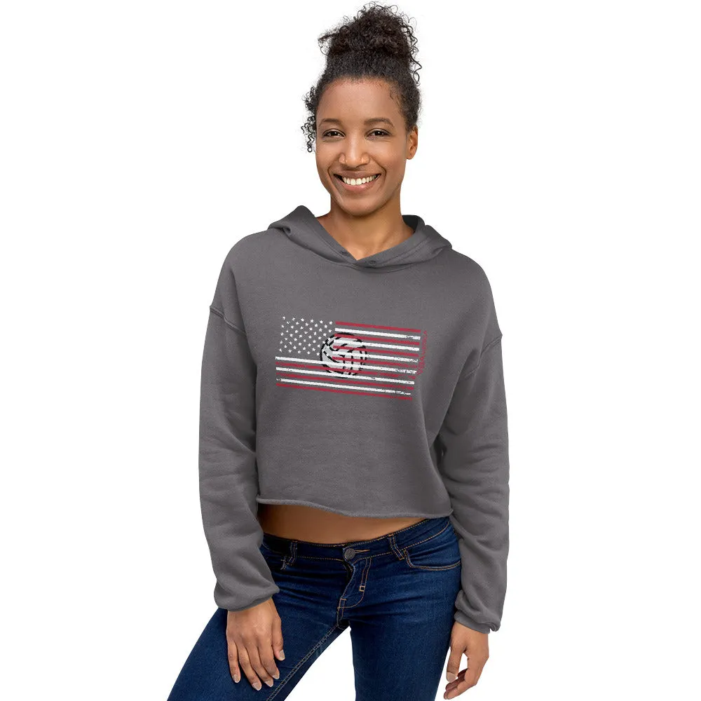 VBAmerica Ball Flag Crop Hoodie