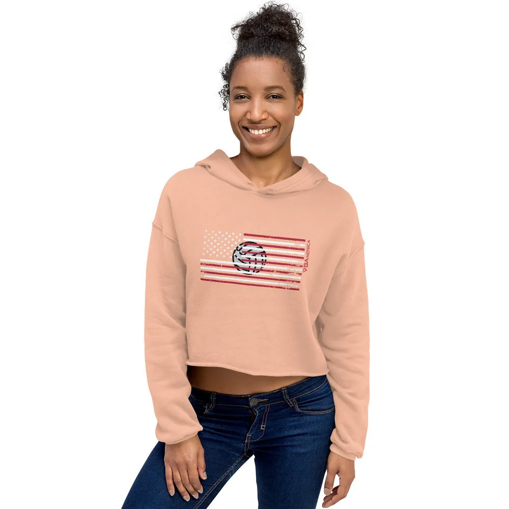 VBAmerica Ball Flag Crop Hoodie