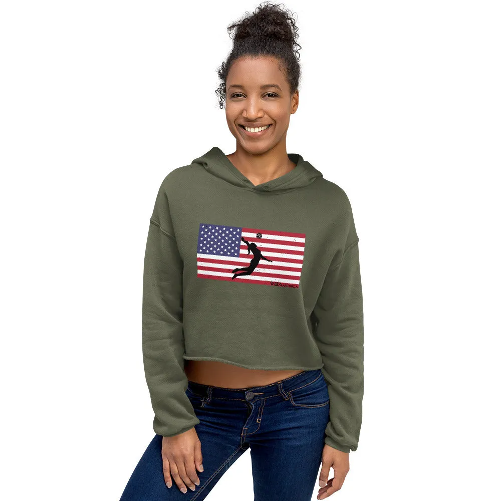 VBAmerica Serve USA Crop Hoodie