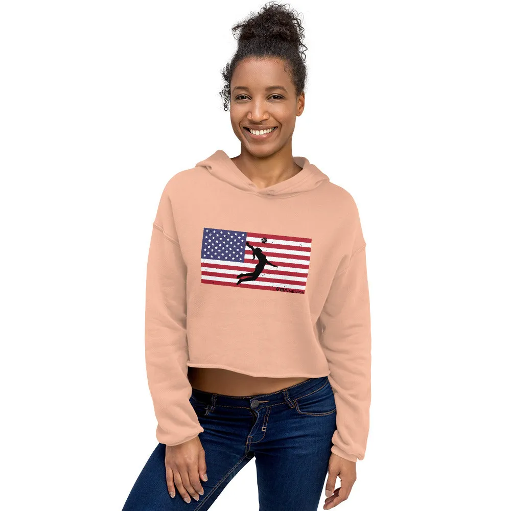 VBAmerica Serve USA Crop Hoodie