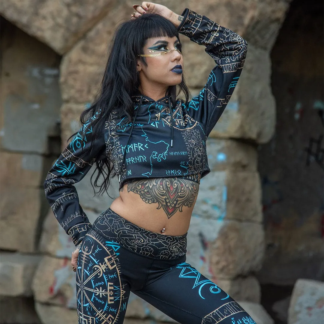 Vegvisir Crop Hoodie & Leggings Set - Limited