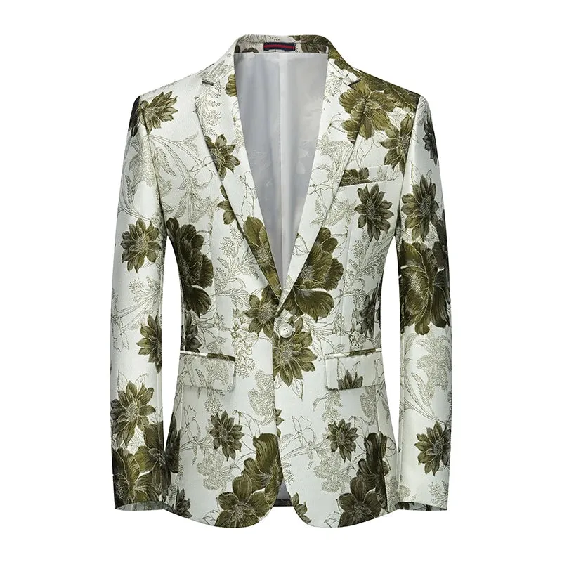 Versatile Floral Single Button Blazer