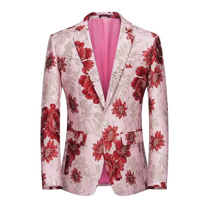 Versatile Floral Single Button Blazer