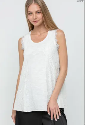 White Lacey Sleeveless Top